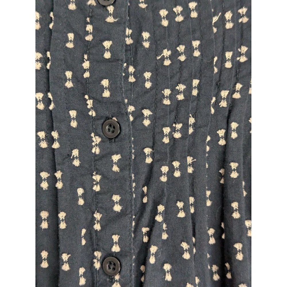 Sundance Button Up Blouse Black Tan Embroidered Long Sleeve Women's Size XS - Picture 2 of 7